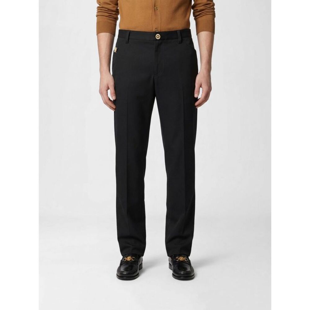 Versace Men Versace Cotton Gabardine Chino Trousers